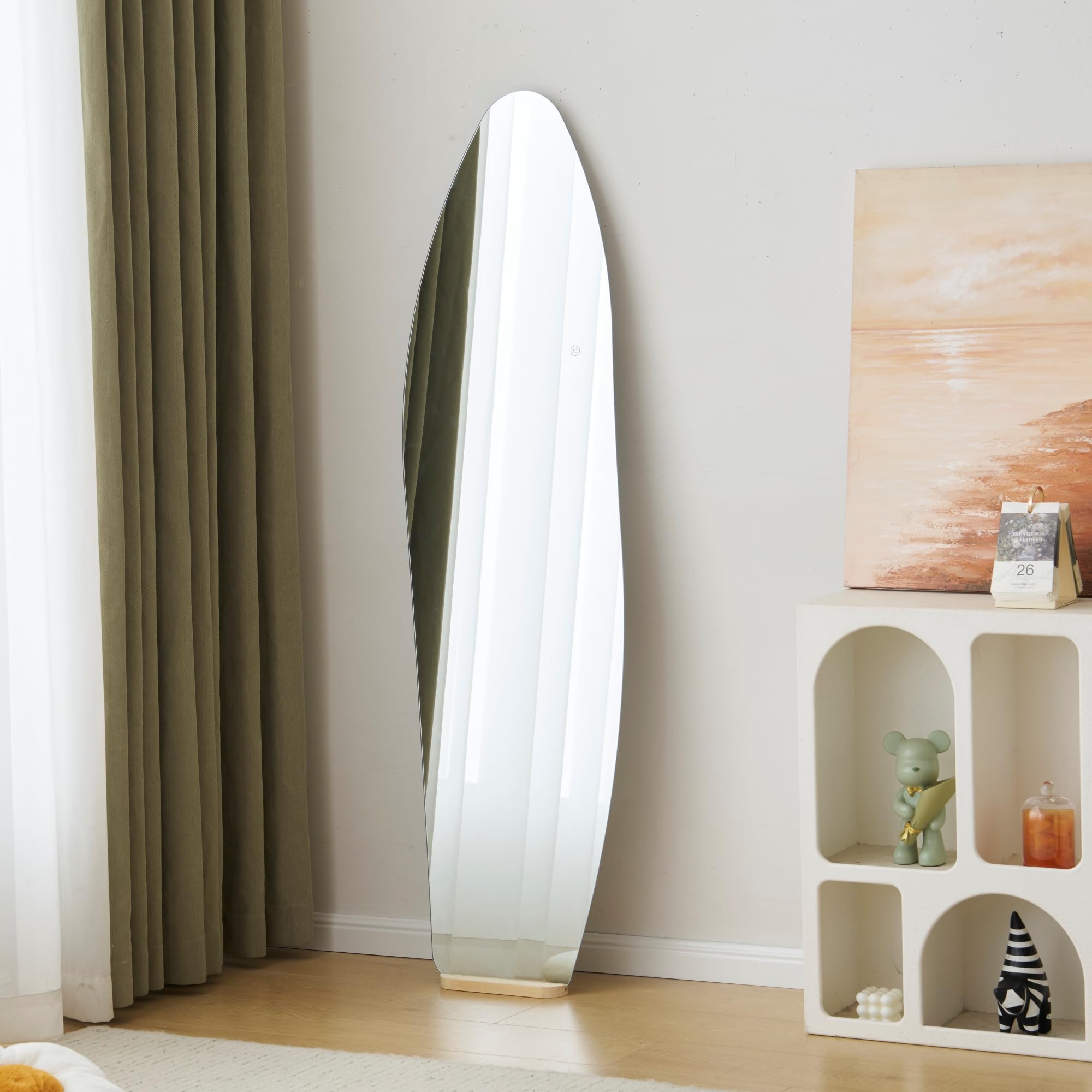 Amazon.co.jp: 全身鏡 韓国 波型【45×155cm】ミラー 玄関 全身 姿見